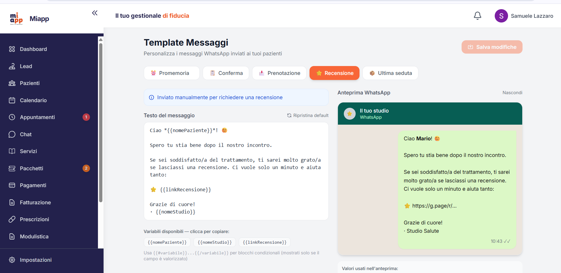 Recensioni Automatiche