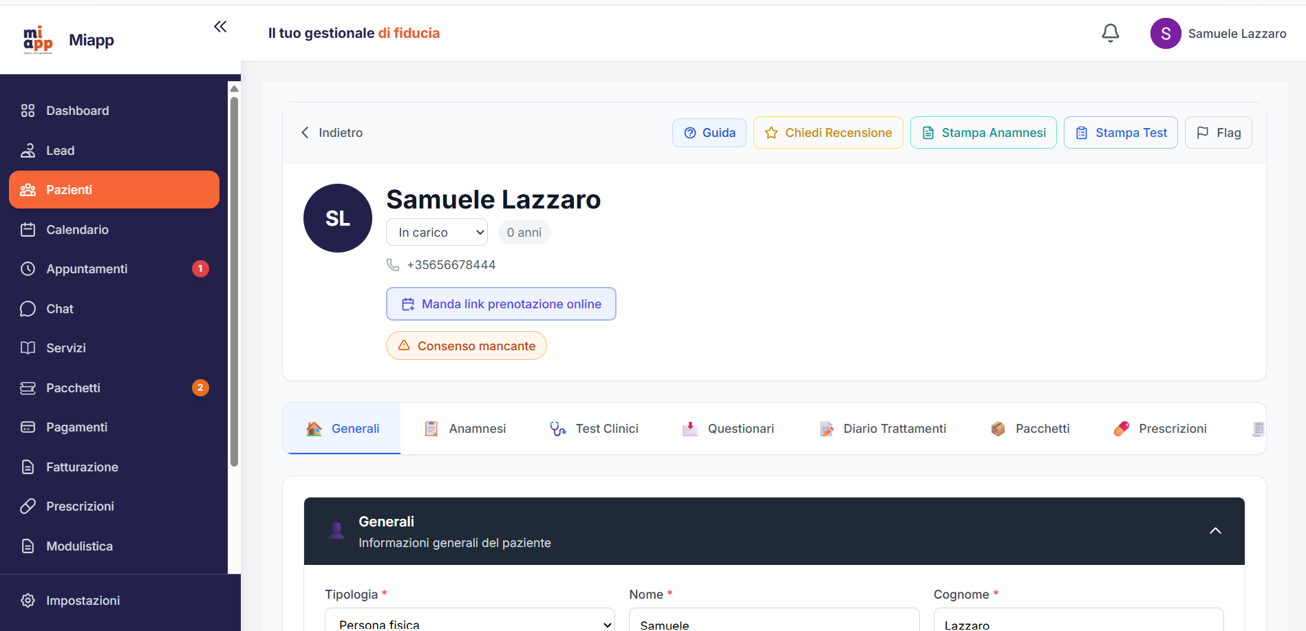 Scheda Paziente Completa