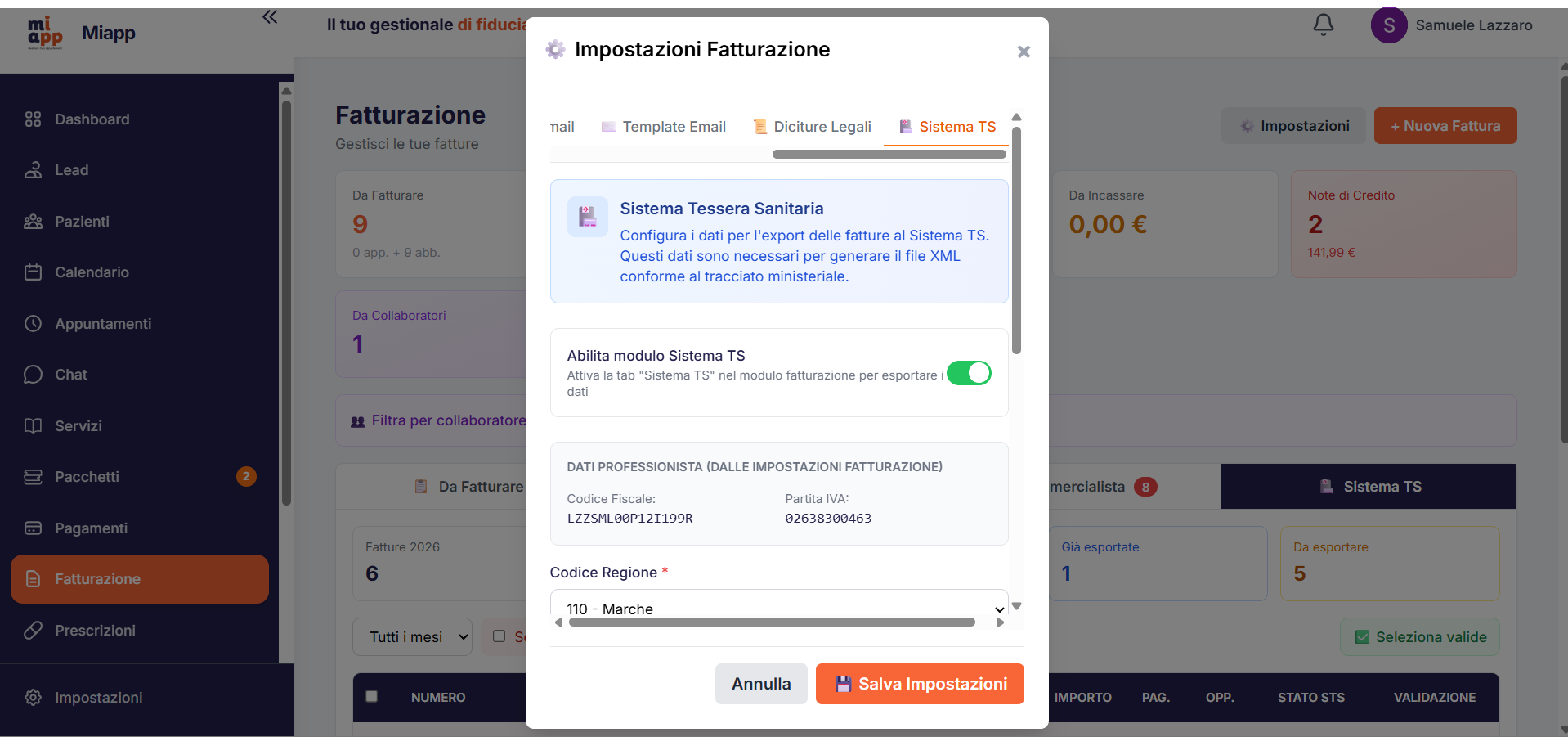 Sistema Tessera Sanitaria MiApp