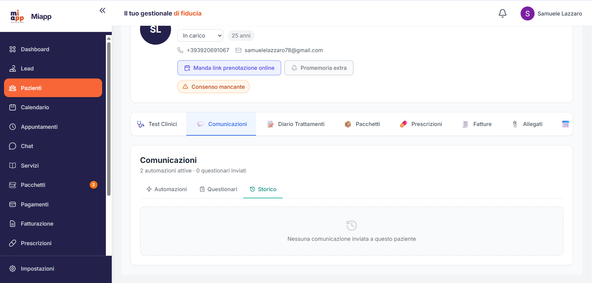 Storico Comunicazioni MiApp